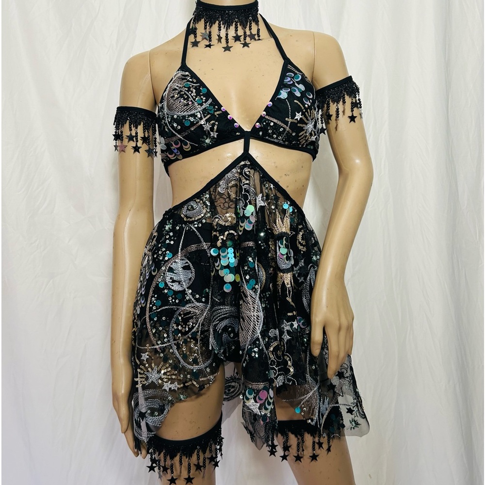 Stars and Moons Galaxy Celestial Rave  Festival Outfit